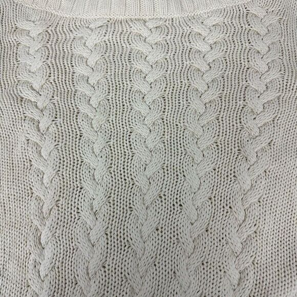 Talbots Ivory Cable Knit Boat Neck Large Petite sweater - Picture 6 of 6